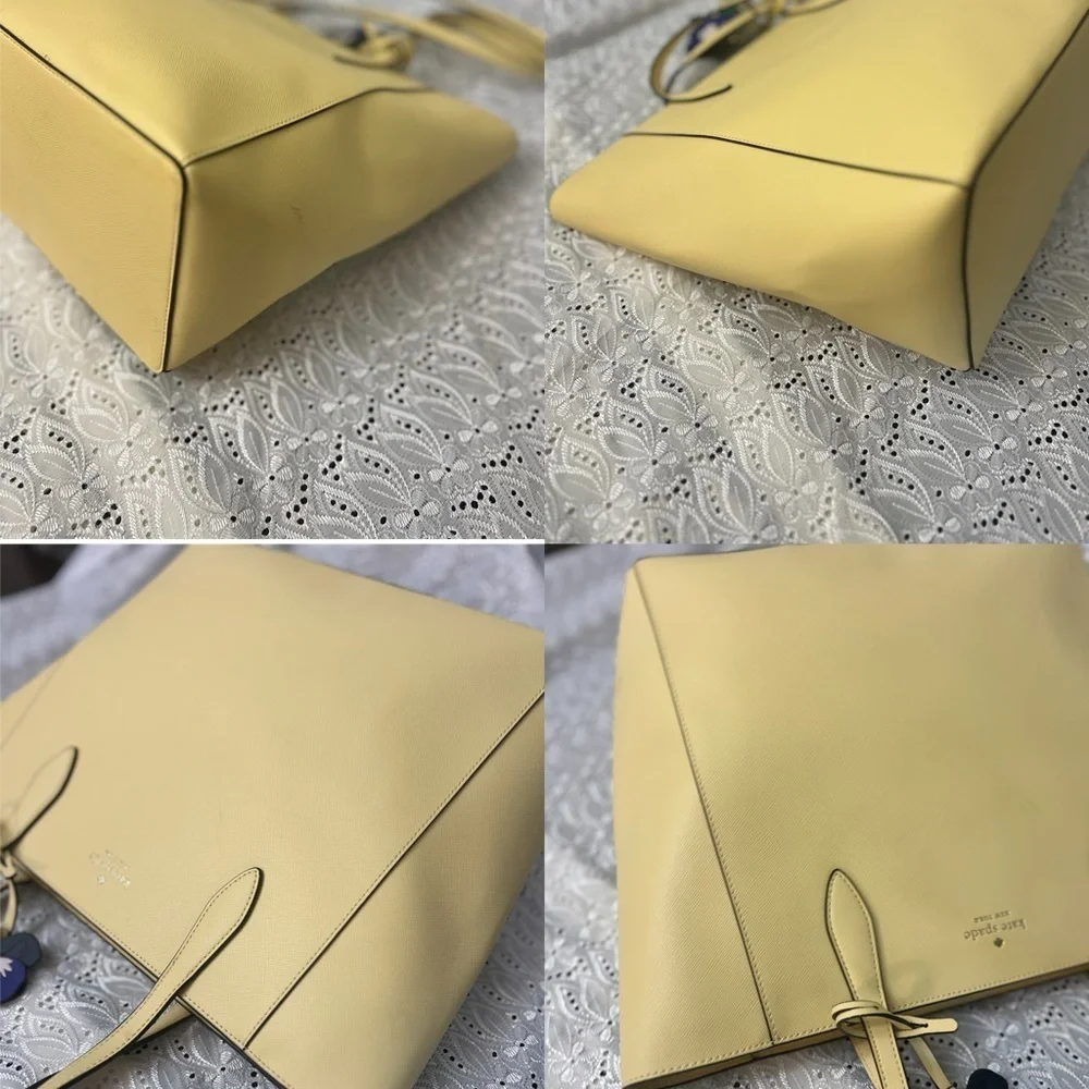 Kate Spade New York Yellow Leather Tote with Structured Design. NWOT